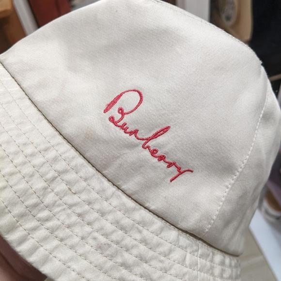 Burberry Reversible Bucket Hat Plaid British Tan Red Script - Picture 7 of 12